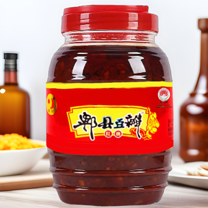 红油豆瓣酱郫县豆瓣四川油辣椒酱厂家批发500克川香酱香辣酱