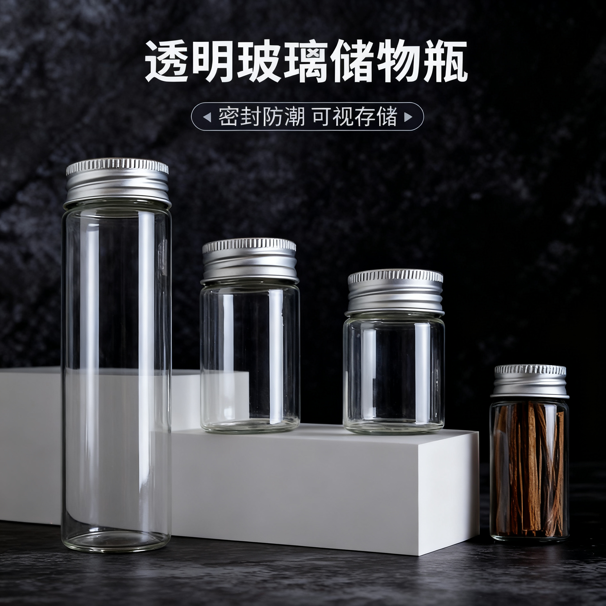 厂家供应铝盖玻璃漂流瓶 16*40透明木塞玻璃瓶创意许愿瓶