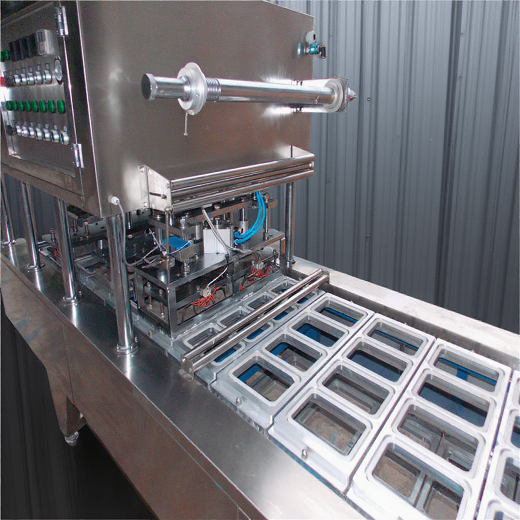 猪血豆腐灌装封口机 盒式气调包装机 快餐盒封口机