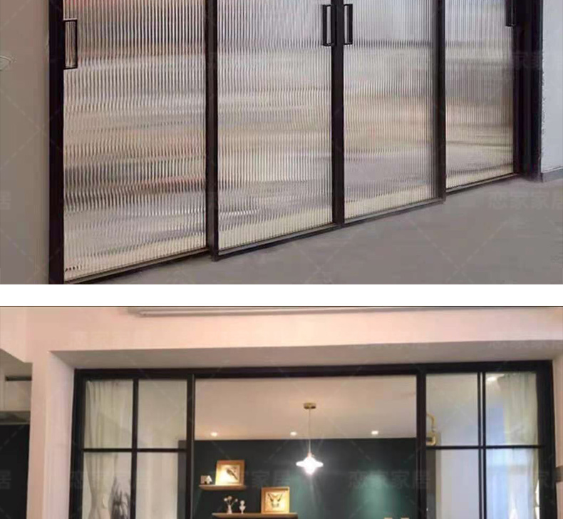 北京铝镁合金极窄推拉门厨房阳台客厅隔断三联动卫生间玻璃门批发