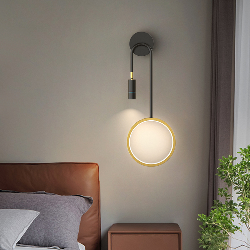 Wall lamp bedroom bedside lamp modern Minimalist aisle corridor living room background wall lamp Scandinavian Accessible Luxury creative wall lamp