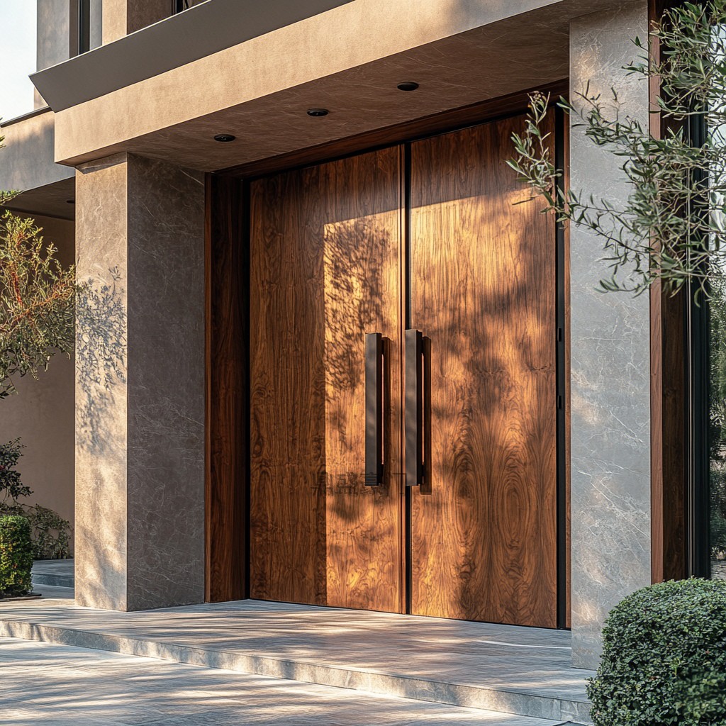 New Chinese-Style Courtyard Door, All Solid Teak Wood Entrance Door, Wabi-Sabi Style Chinese-Style Natural Wood Homestay Villa Double-Door Gate