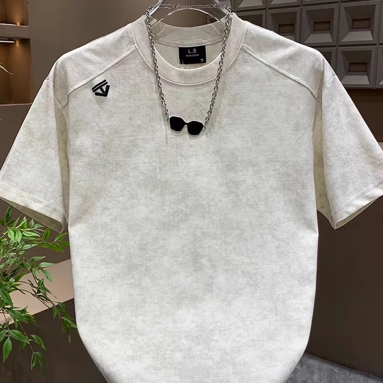 2025 Summer New Fashion Trendy Simple Short-Sleeved Men's Versatile Casual Half-Sleeve High-End T-Shirt Top Trend