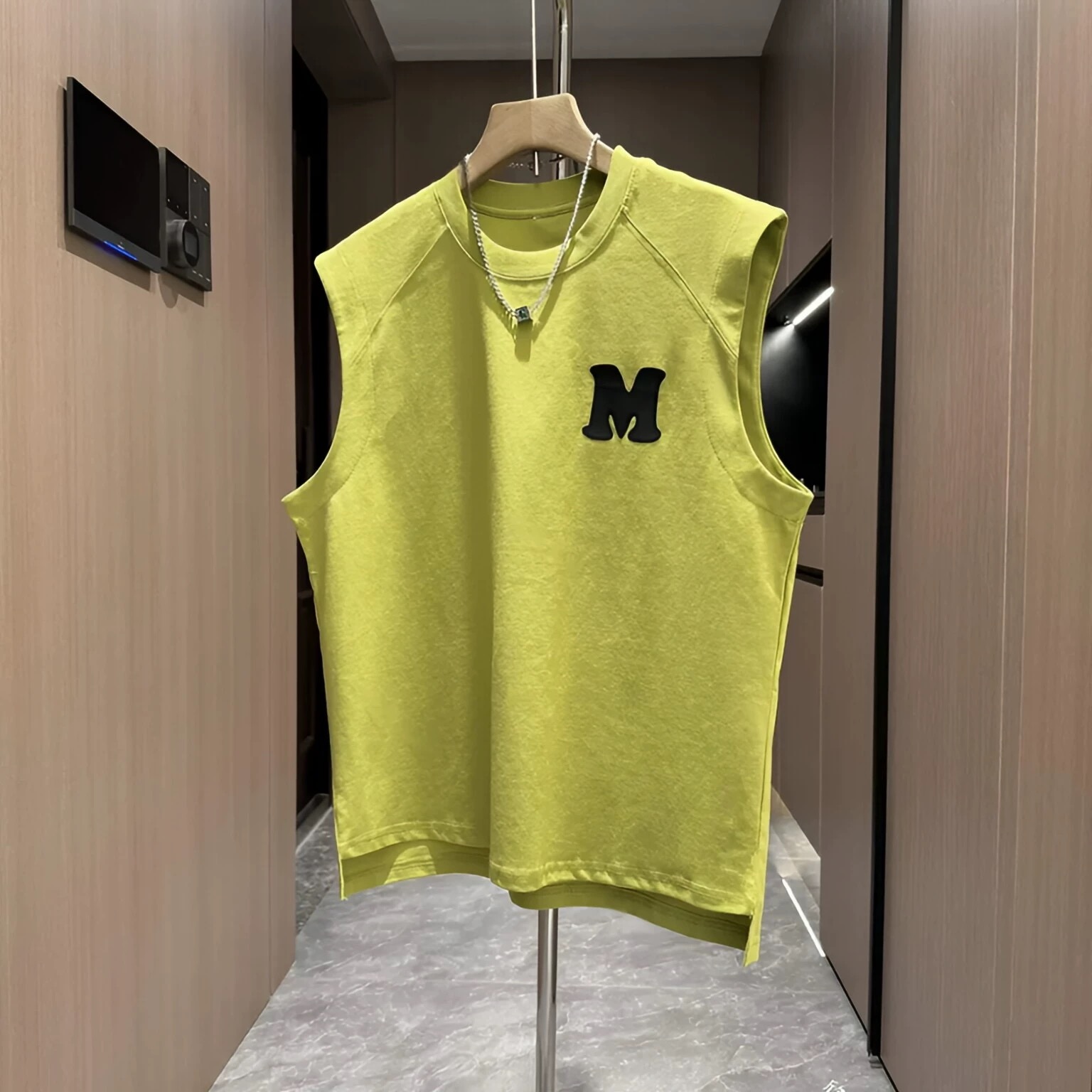 Summer New Men's Letter Print Sleeveless T-Shirt Trendy Breathable Vest Versatile Casual Sports Loose Top