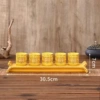 Yellow lotus barrel cup five consecutive seats (cup+base)