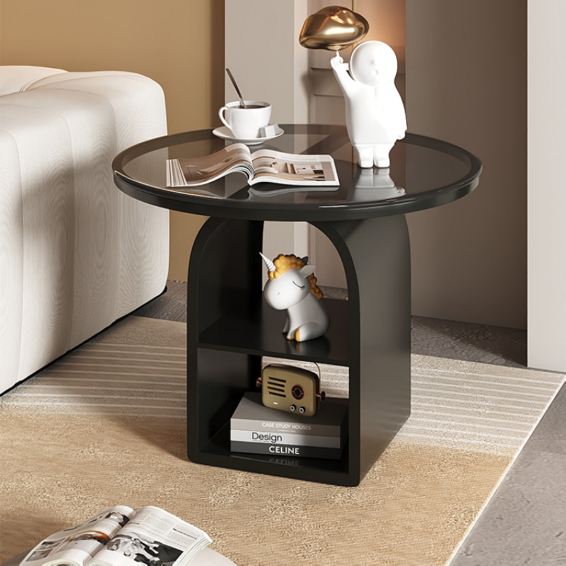 Side Table, Modern and Simple Small Table, Living Room Sofa Small Coffee Table, Light Luxury Creative Storage Rack, Household Simple Bedside Table