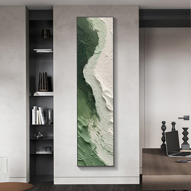 Home Entrance Decorative Painting Texture Oil Painting Geometric Abstract Narrow Bench Living Room Hanging Painting Welcome Wall Corridor Green Wall