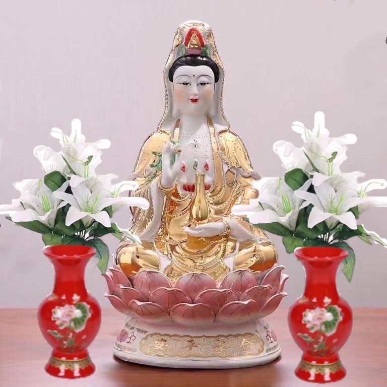Hoa huệ trắng 2 bó/chai gốm đỏ 2 chiếc