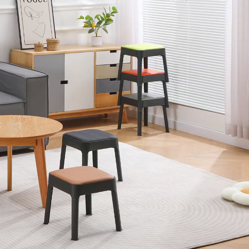 For Home Adult Living Room Dining Table Chair thickened Plastic Stool High Stool Bench Small Stool Low Stool Square Stool Stackable