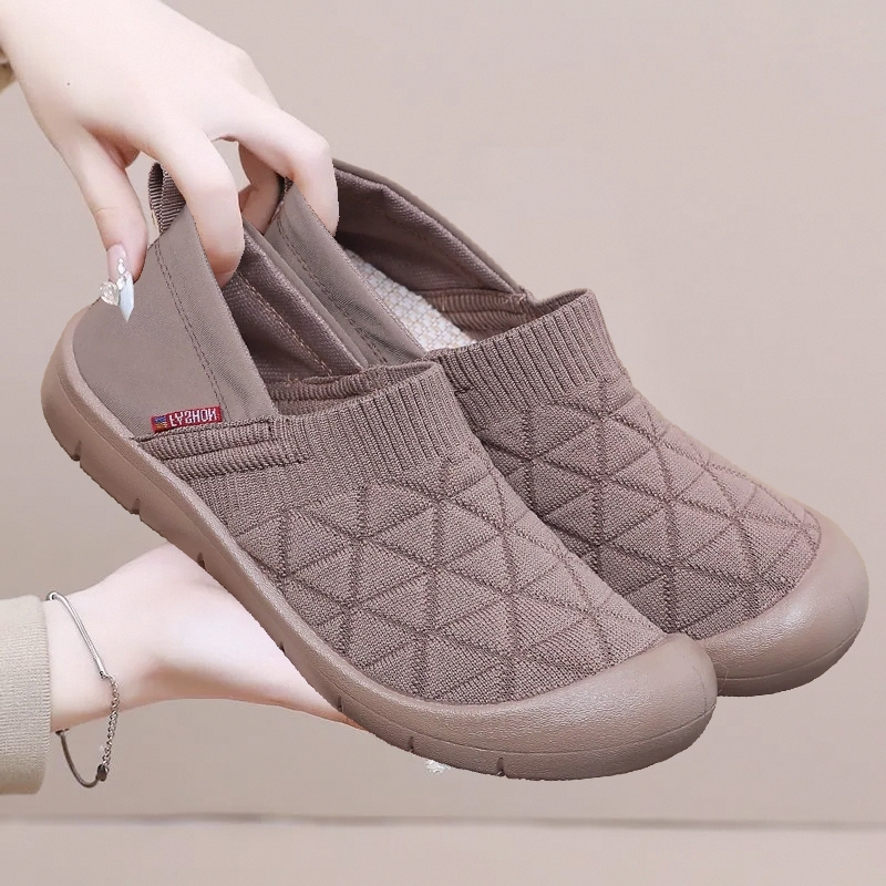 2025 New Trendy Deep-Mouth Wear-Resistant Mesh Breathable Fabric Shoes Non-Slip Casual Round-Toe Women's Summer Outdoor Shoes Trendy