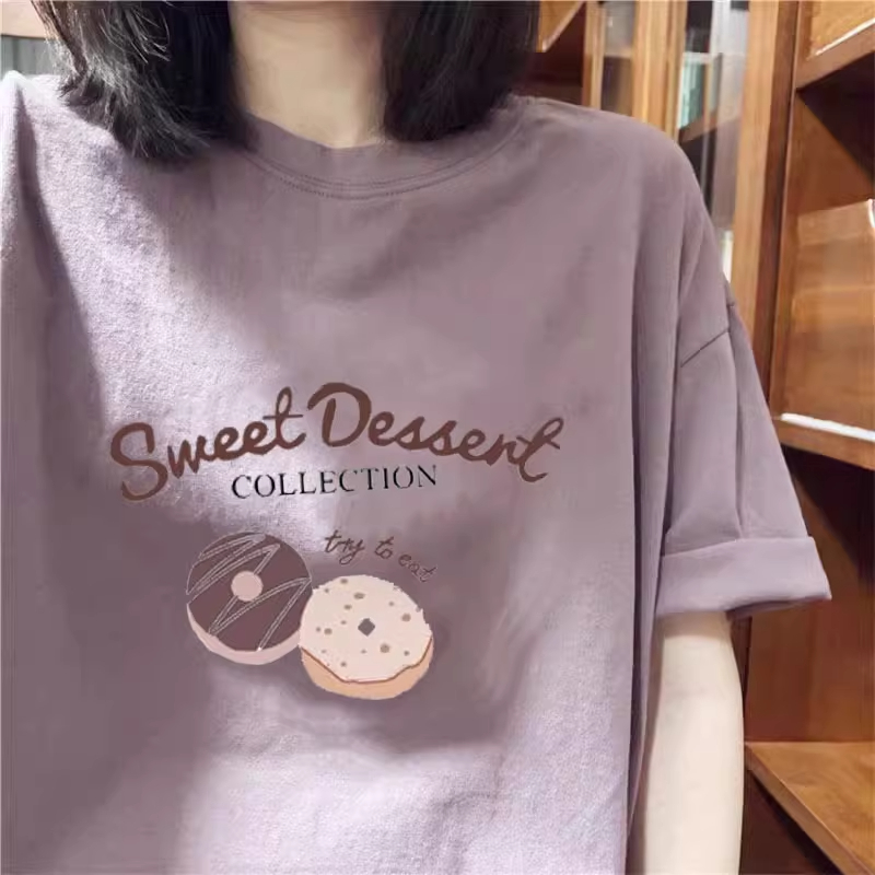 Overseas Orders~ Bargains from Famous Brands, Korean Style, Fashionable, Youthful, Women's Pure Cotton Short-Sleeve T-Shirt Design