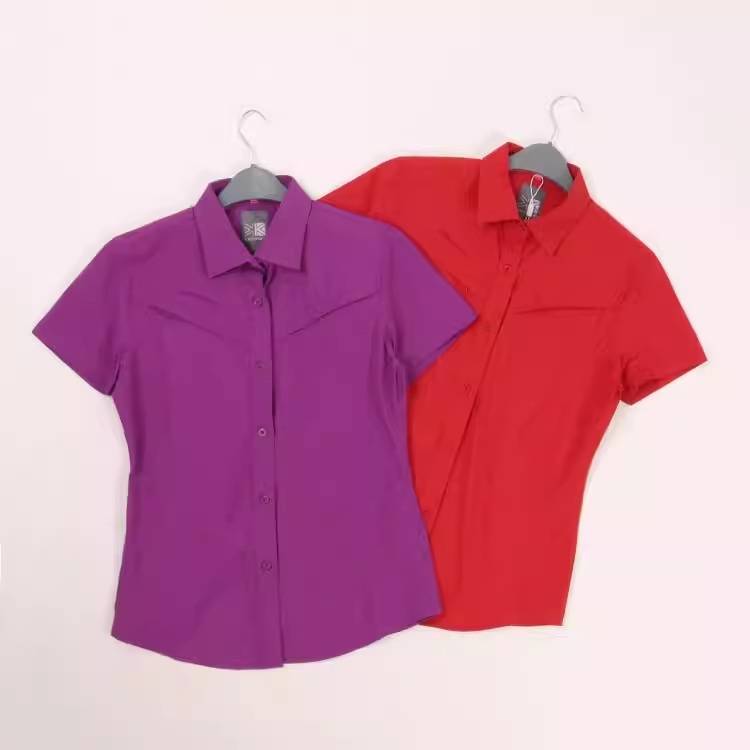 So Affordable! Women's Professional Outdoor Sports Casual Breathable Slightly Stretchy Lapel Summer Shirt Short-Sleeved T-Shirt for Women