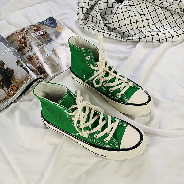 Grass green high -top women's code is a big size