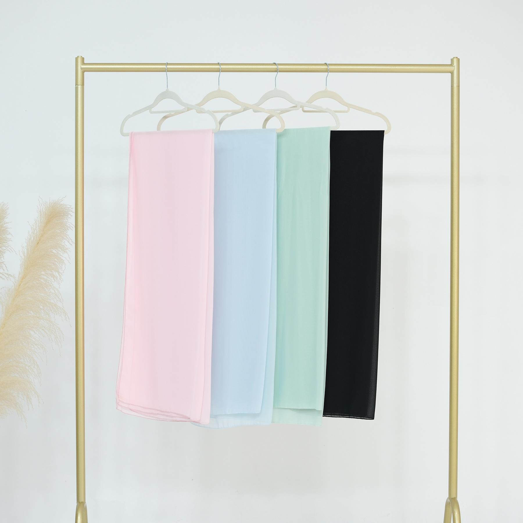 Pakistani Long Scarf Middle East Dubai Travel Solid Color Headscarf Women's Gauze Scarf Performance Shawl Chiffon Women's Clothing Matching