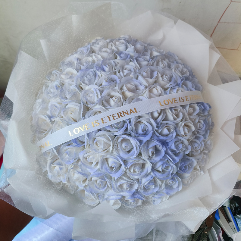 [별과 바다] 으아이스 블루 장미 99송이 꽃다발