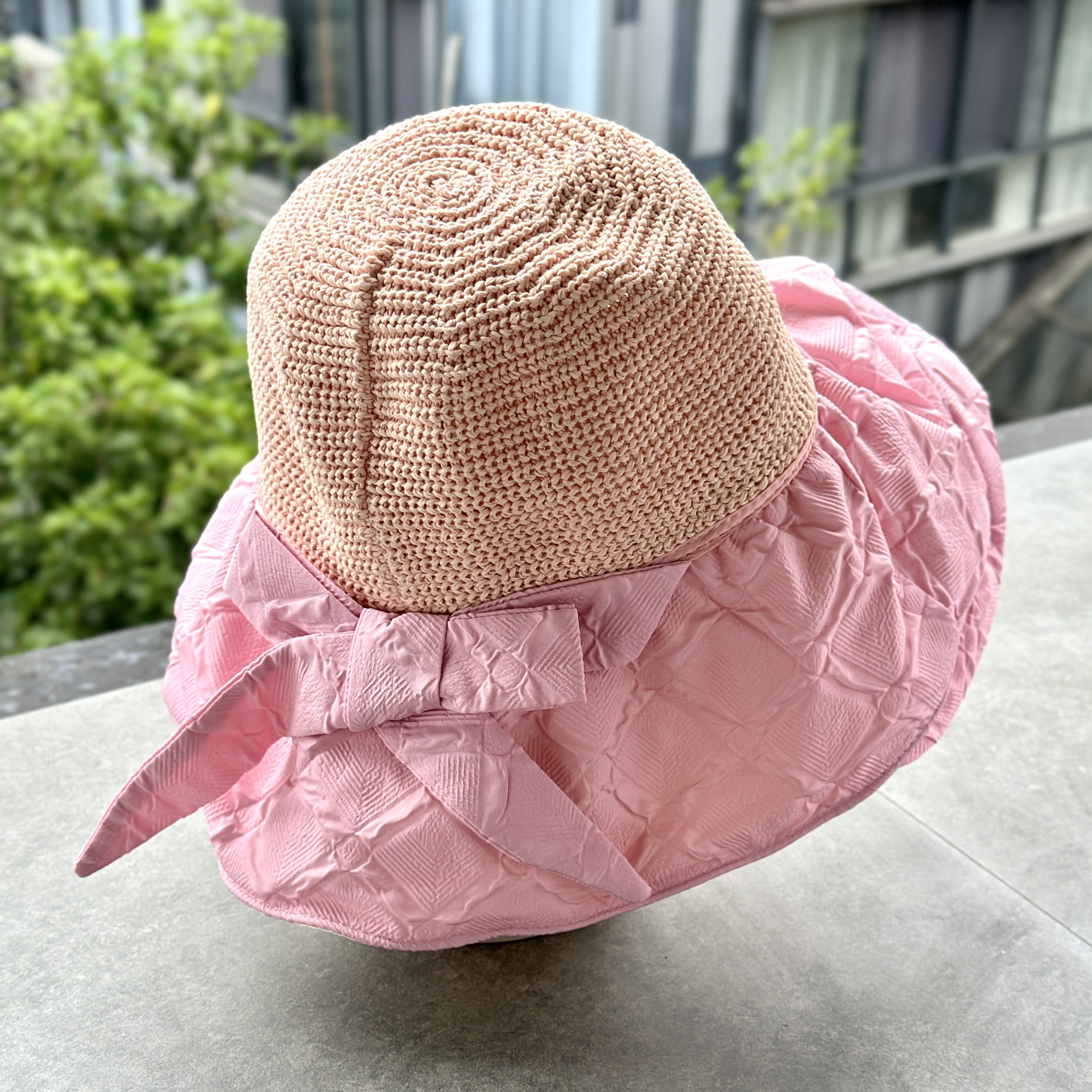 Yu Mama Special Price 5.9 Large Brim Sun Hat Versatile Bowknot Fisherman Hat Sun Protection Hat for Women