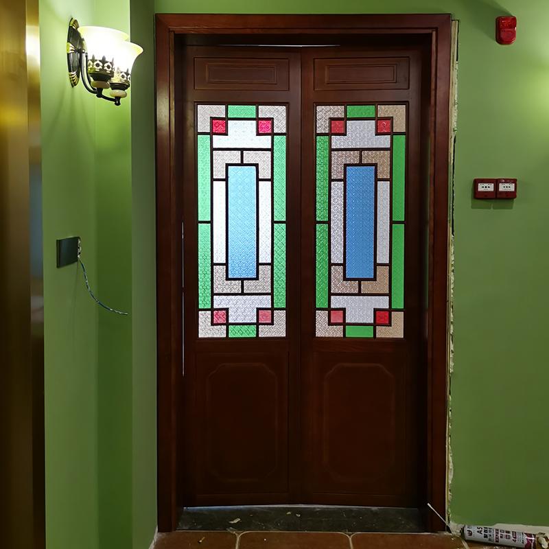 Bedroom Door in Natural Wood Style, French Vintage Solid Wood Door, Study Room Door, Double Door, Interior Door, Arched Door, Mid-Century Style