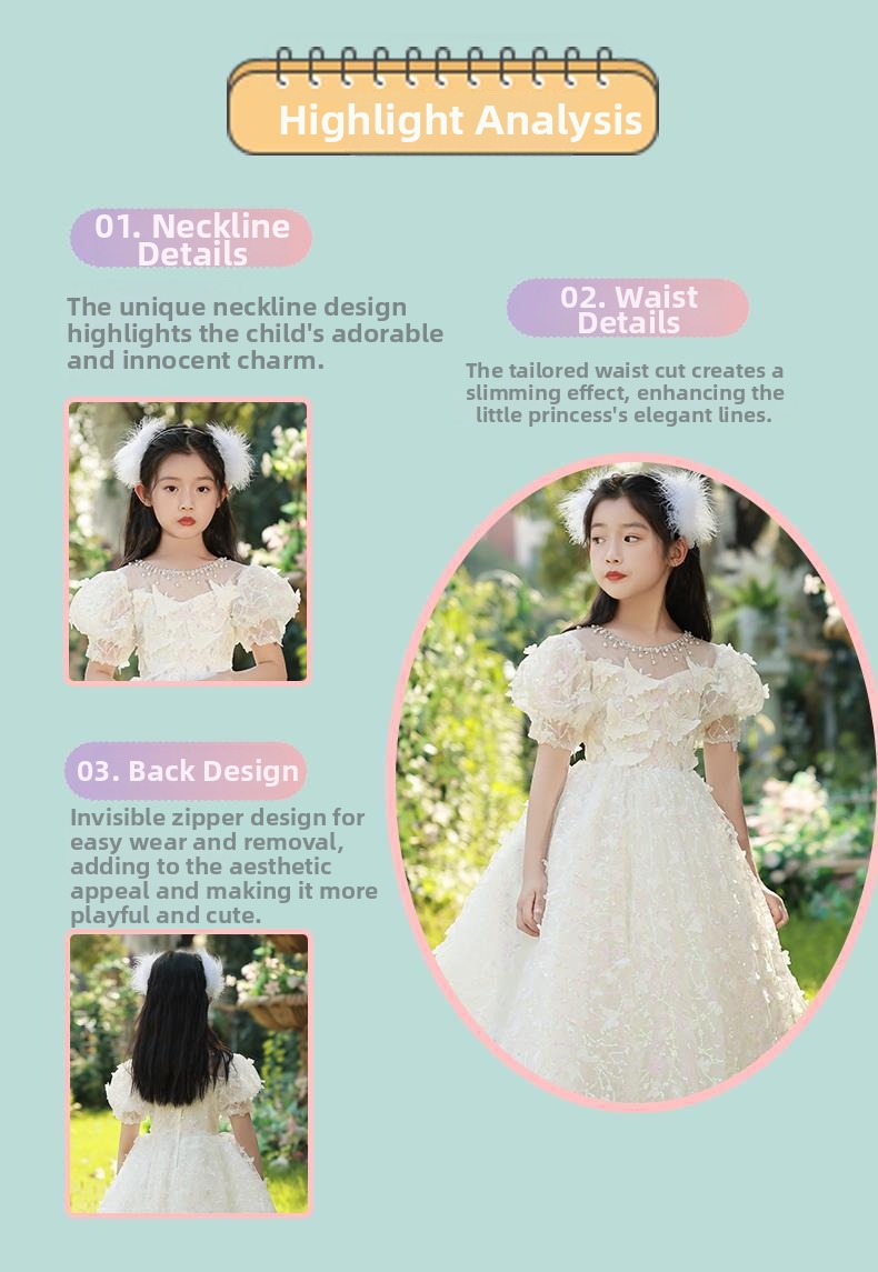 Robe de princesse luxe pour fille pour mariage et spectacle_voghion.com
