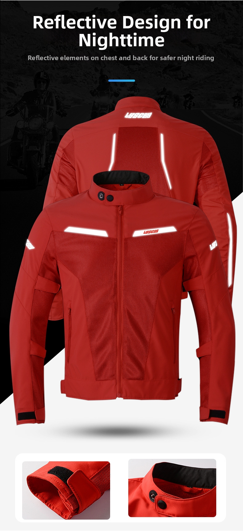Men's Mesh Breathable Motorcycle Riding Jacket Spring/Summer Anti-Fall Rally Suit All-Season Gear For Riding Apparel_voghion.com