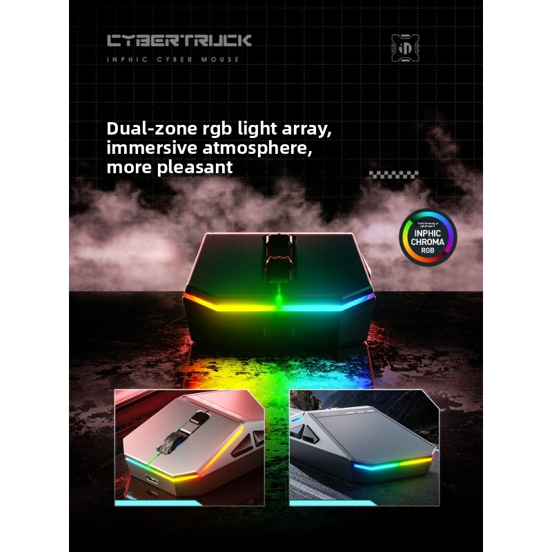 INFEC Yuanchuang Cyber Wireless Mouse Bluetooth Mute Dual Mode Office Game Macro E-sports Notebook Desktop_voghion.com