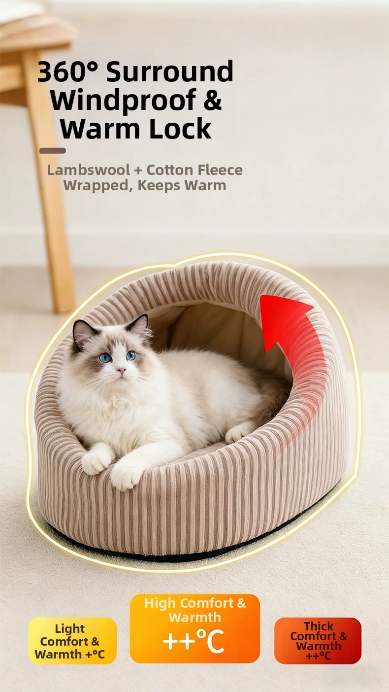 Panier chat semi-fermé et maison pour chien douillet et chaud_voghion.com