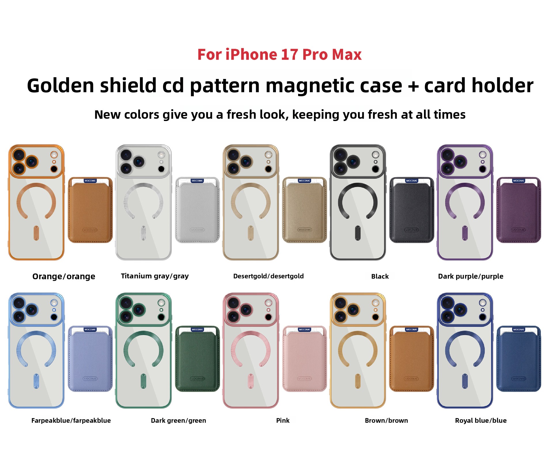 Neue magnetische Hülle im CD-Design mit Kartenhalter für iPhone 17 Pro Max, stoßfeste Hülle für alle iPhone-Serien_voghion.com