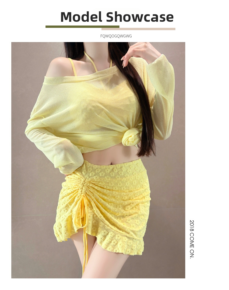 Women's Swimsuit Set Long Sleeved Sun Protective Three Piece Set_voghion.com