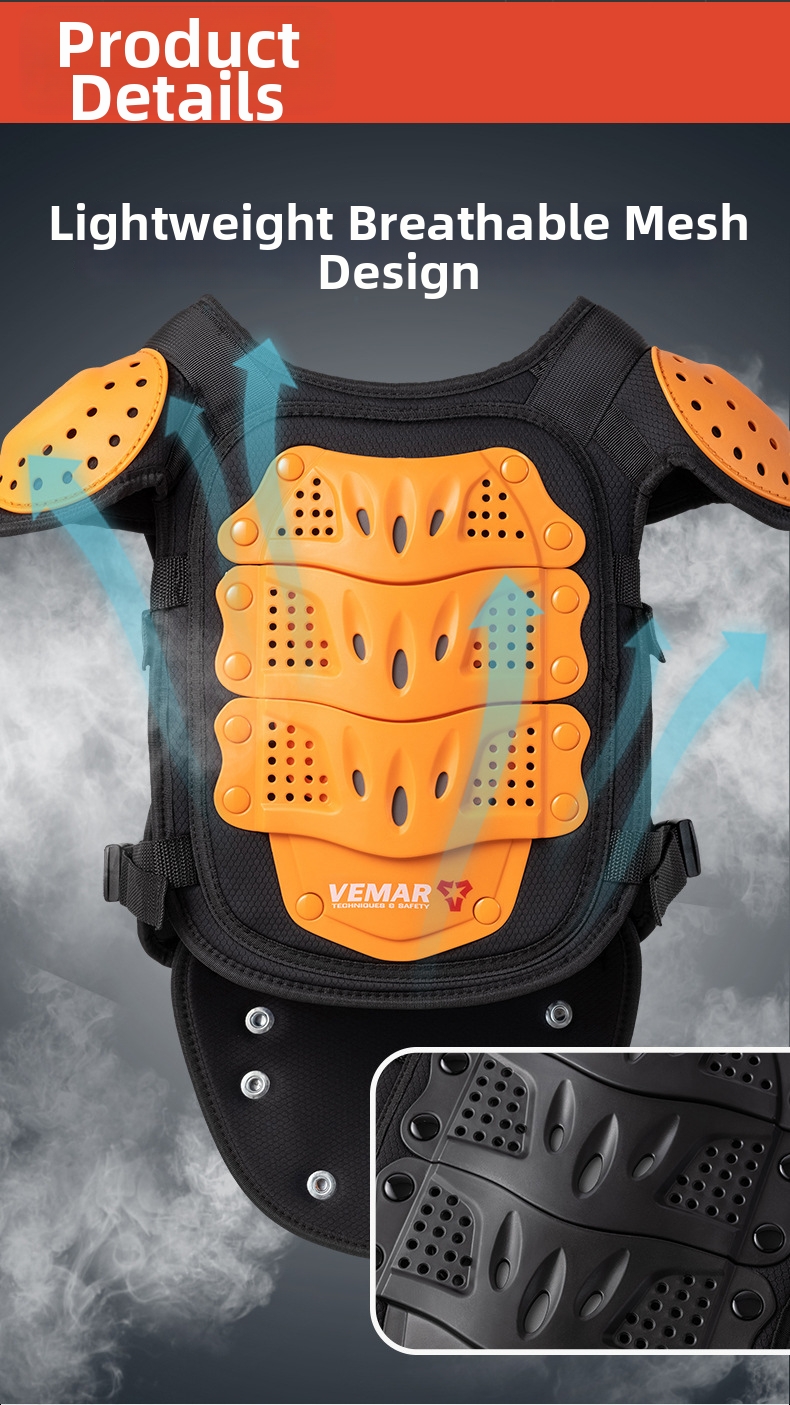 Children's Motorcycle Protective Suit For Riding And Roller Skating Breathable Anti-Fall Back And Chest Protection Balance Bike Sports Gear_voghion.com