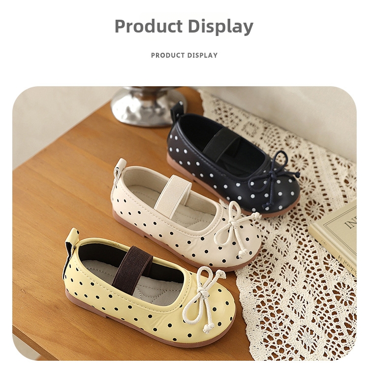 Mädchen Mary Jane Ballerinas Mit Punkten Aus Leder Für Kinder_voghion.com