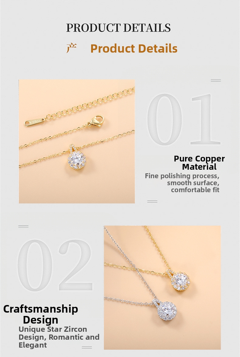 Set collana e orecchini girasole placcato oro con zirconi_voghion.com