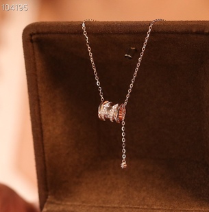 2023 New 18K Gold Diamond Necklace Small Man Waist Tassel Necklace with Adjustable Independent Packaging