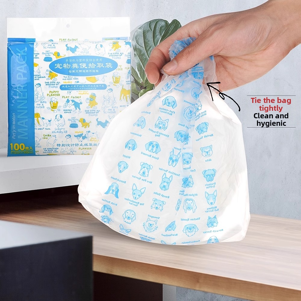 Sacs à déjections canines biodégradables avec distributeur – Sacs à déchets écologiques pour chiens, extra épais et étanches (50/100 unités)_voghion.com