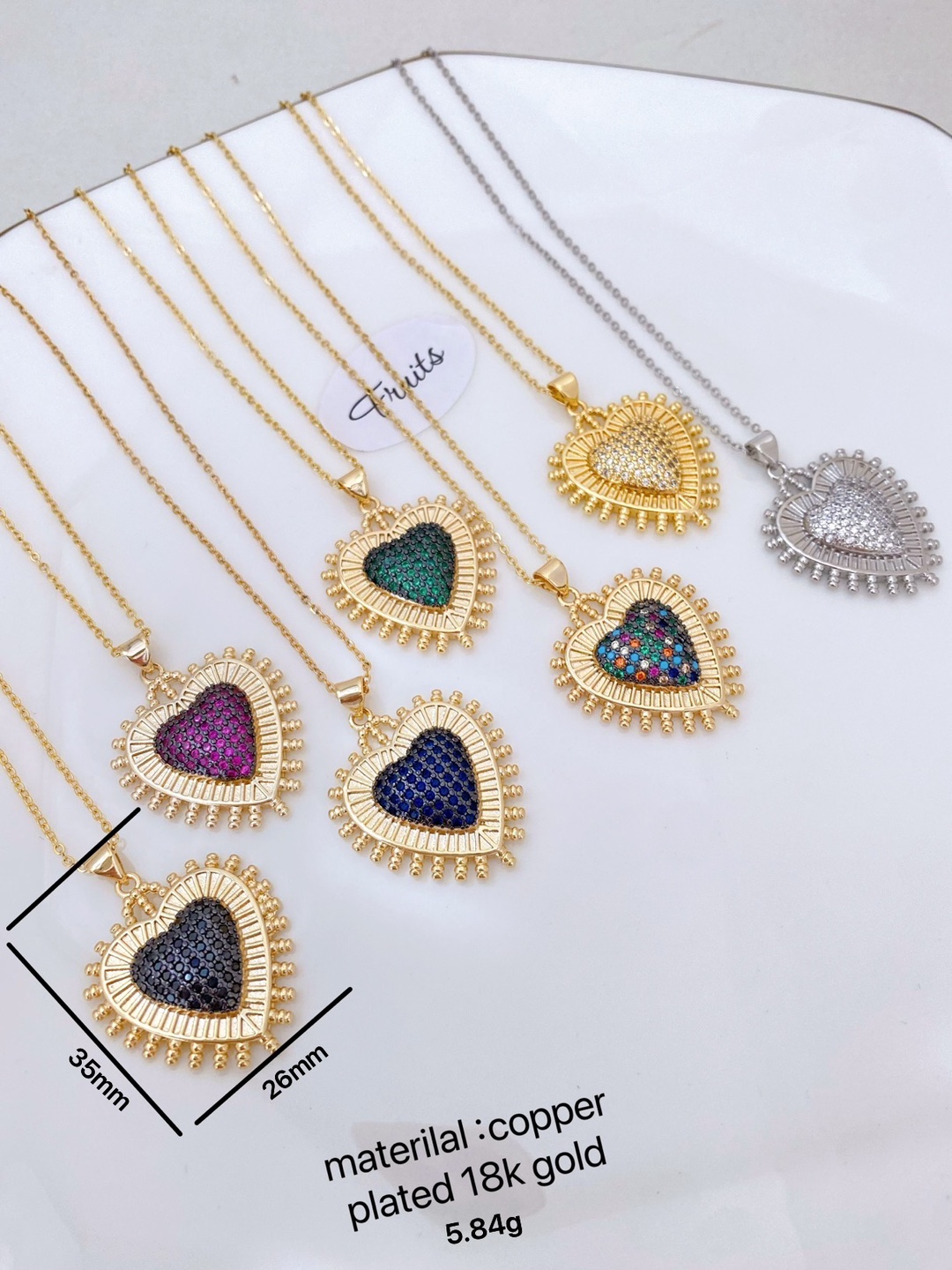 Zircon Inlay Material 1 Piece Quantity Wholesale Jewelry Vintage Style Heart Shape Copper Zircon Plating
