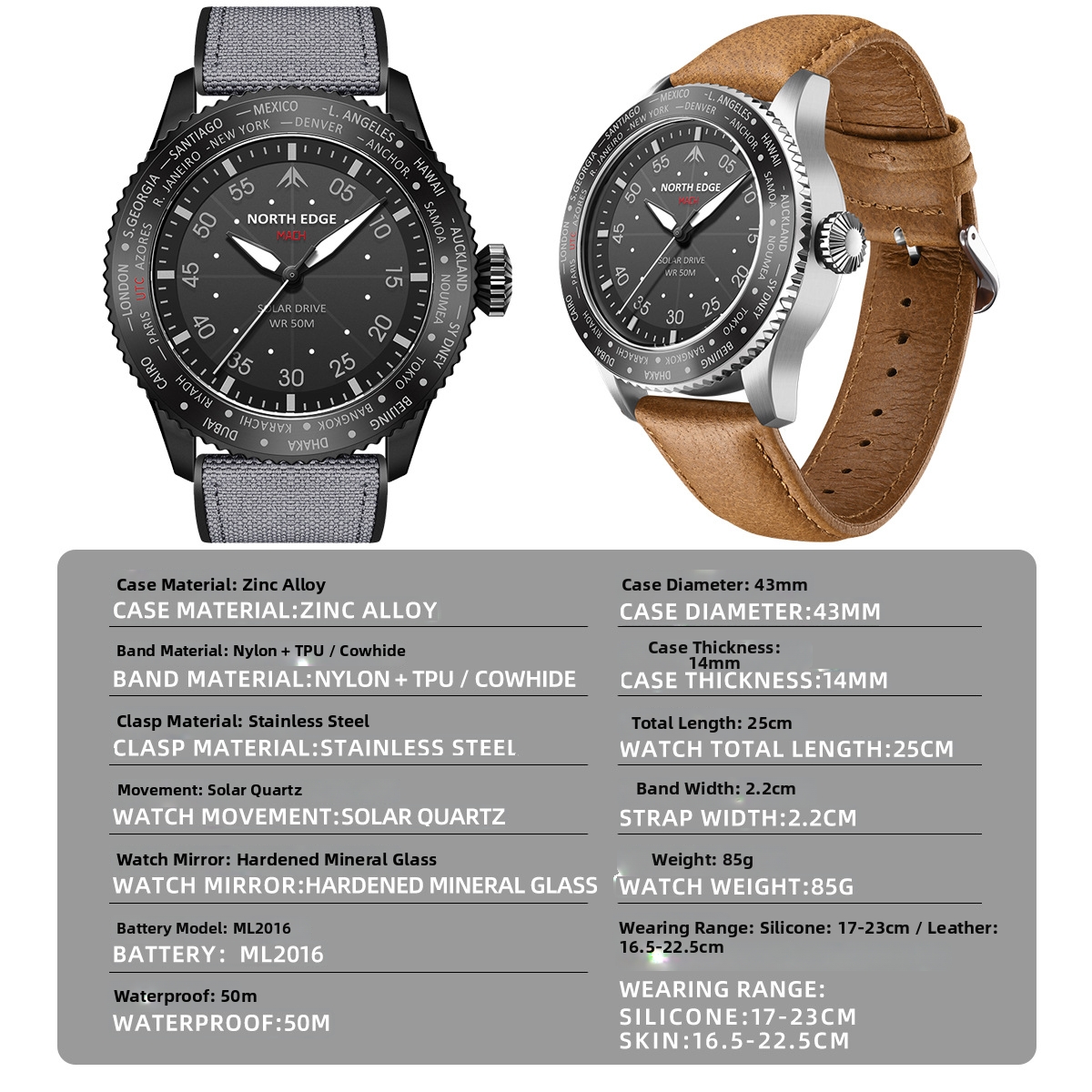Analog Digital Sports Watch For Men Outdoor Electronic Waterproof Luminous Solar Rechargeable Long Battery Life_voghion.com