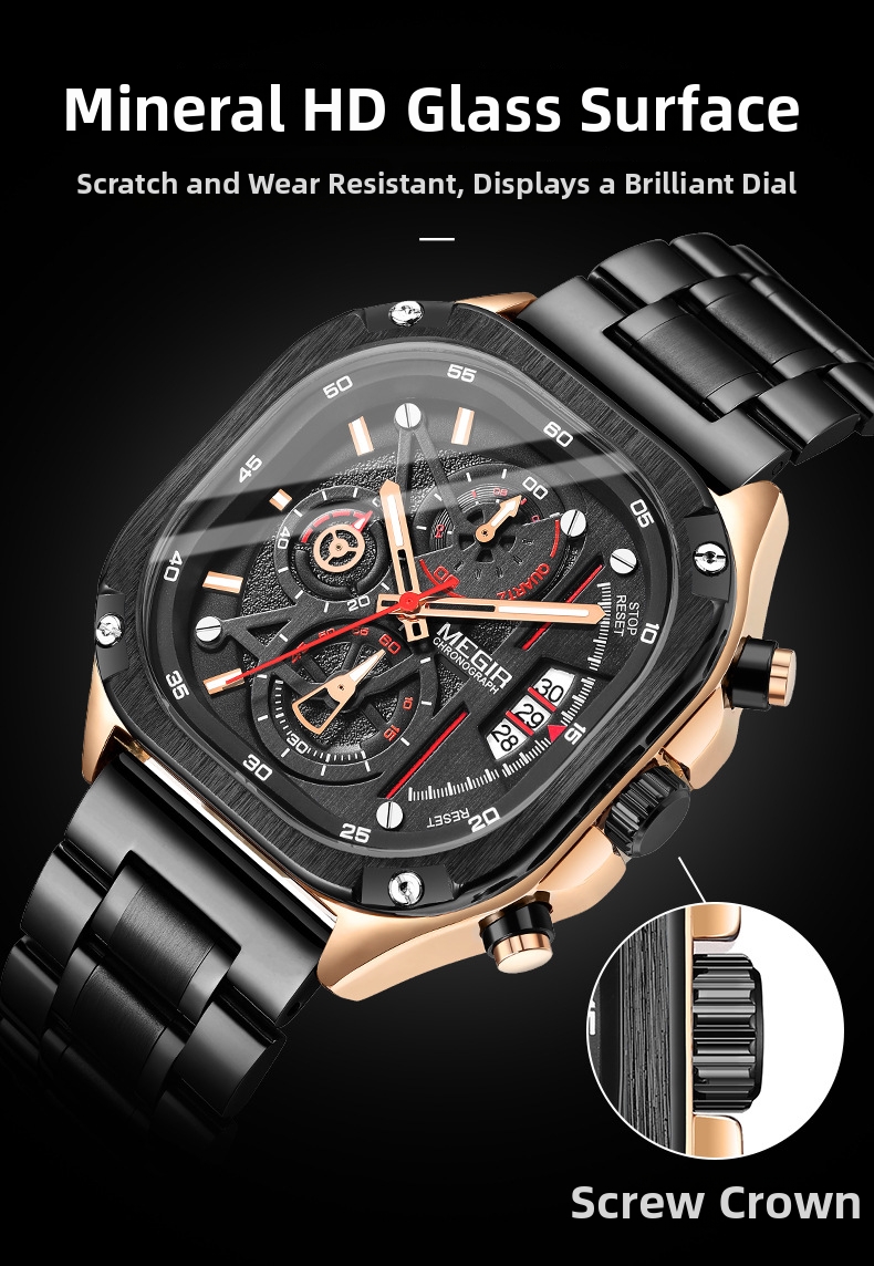 Herren Chronograph Quarzuhr Mit Edelstahlarmband Und Datumsanzeige_voghion.com