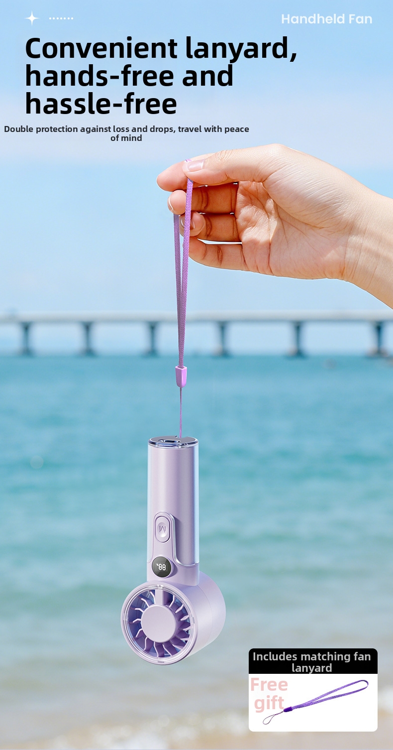 Handheld Portable Fan With Turbine Engine And Digital Display_voghion.com