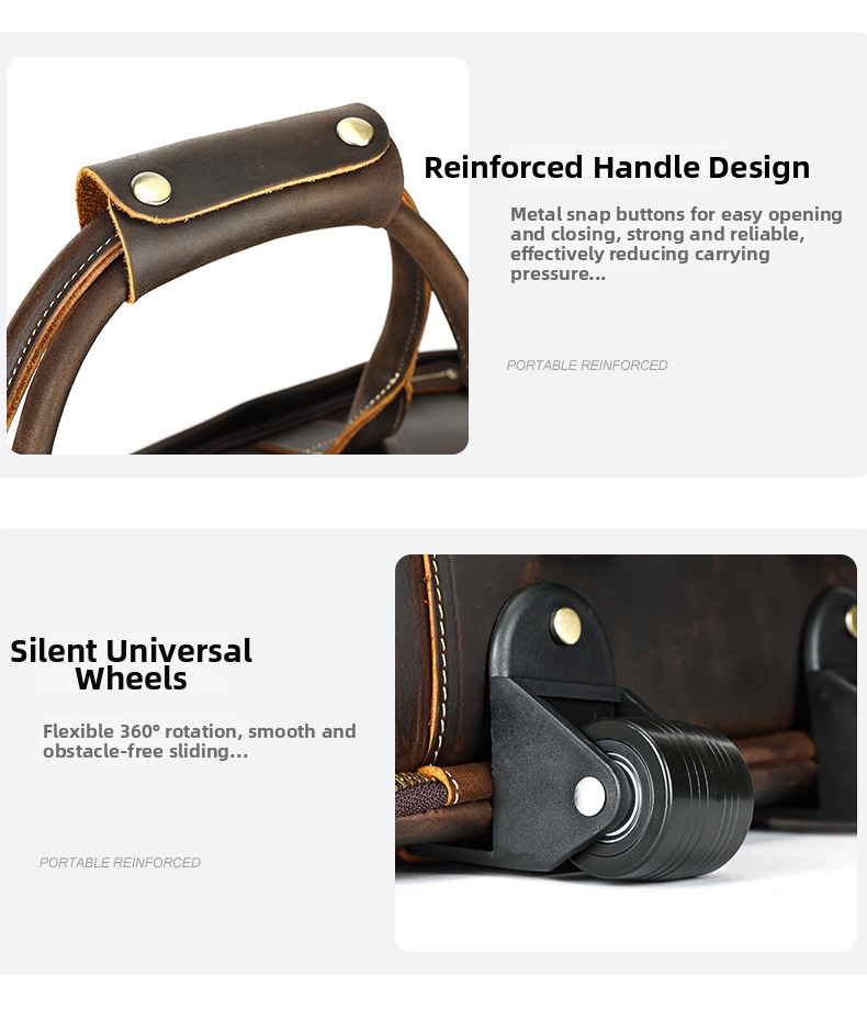 Herren Trolley Reisetasche Aus Echtem Leder Mit Großem Volumen_voghion.com