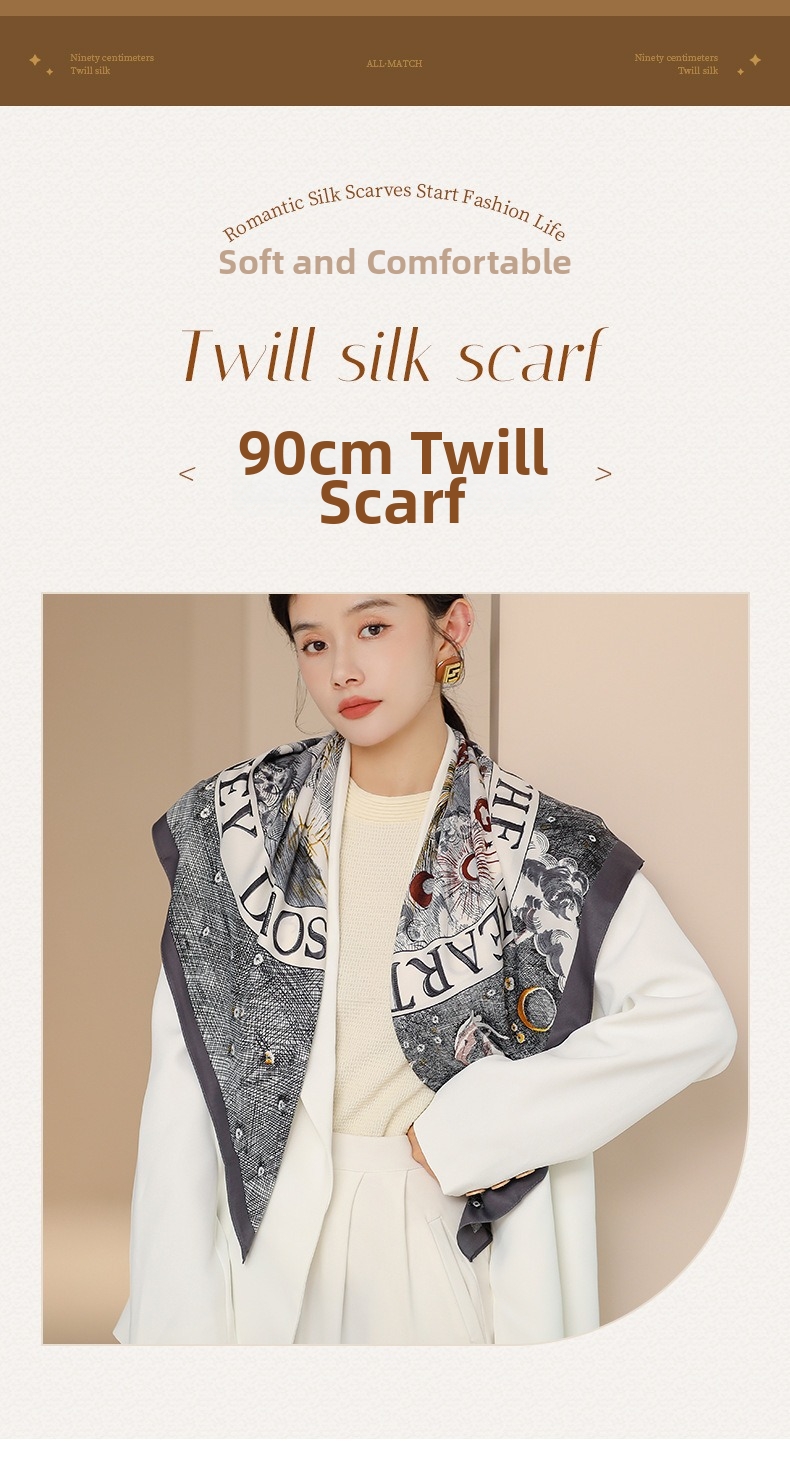 Women's Imitation Silk Square Scarf Lightweight Summer Shawl_voghion.com