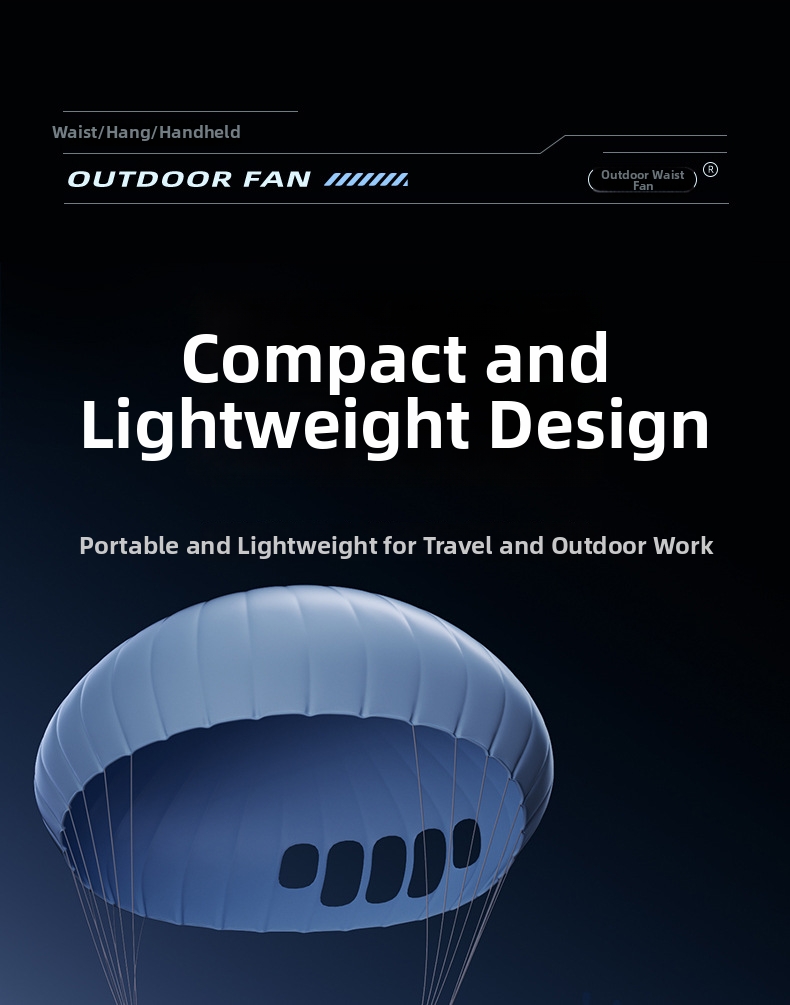 Portable Waist Mounted Fan Usb Rechargeable For Outdoor Work_voghion.com