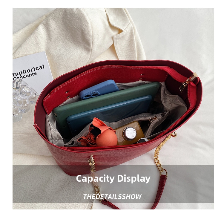 Borsa tote da donna in morbida pelle di grande capacità, nuova borsa a tracolla con catena, personalizzabile_voghion.com