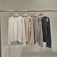 现STATEMENT女2025韩国东大门代购秋季款百搭纯色羊毛针织衫长袖