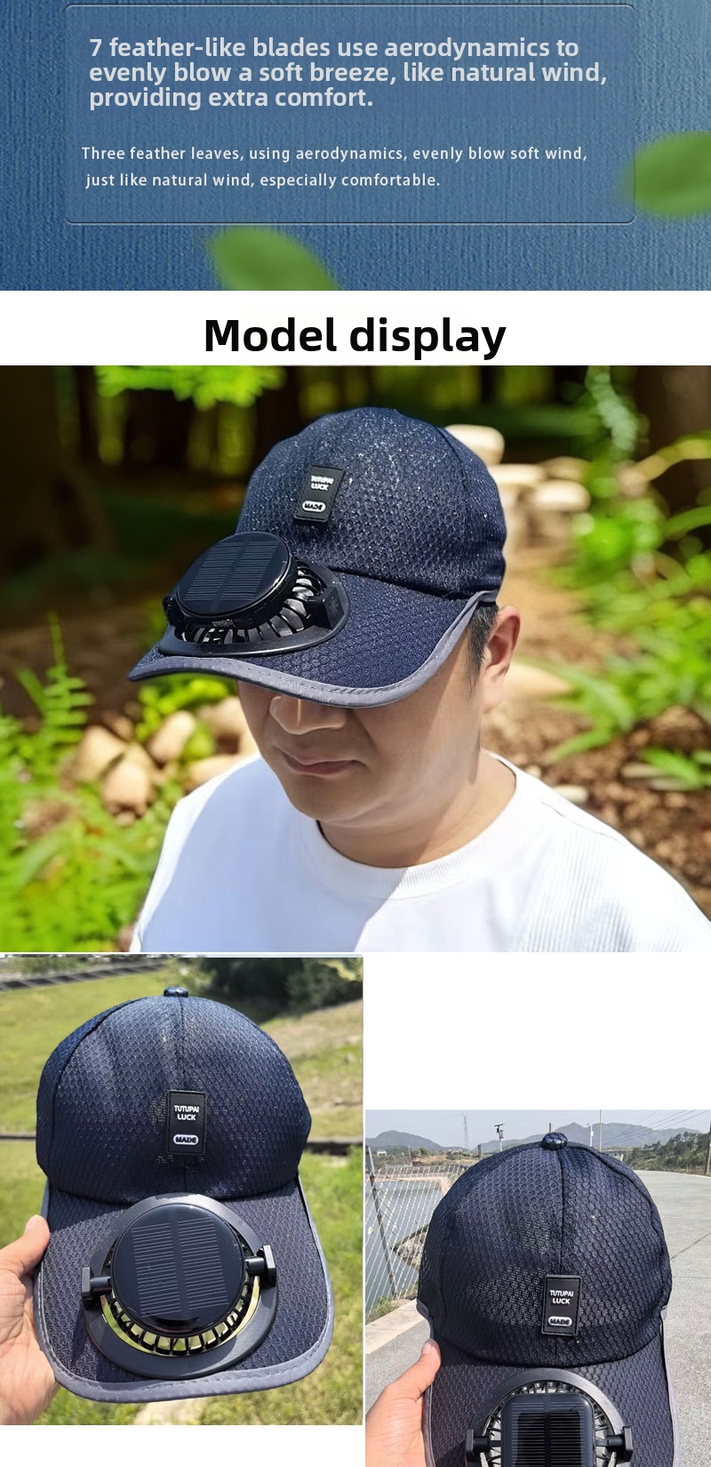 Solar Powered Fan Cap Unisex Breathable Mesh Hat For Summer Sun_voghion.com