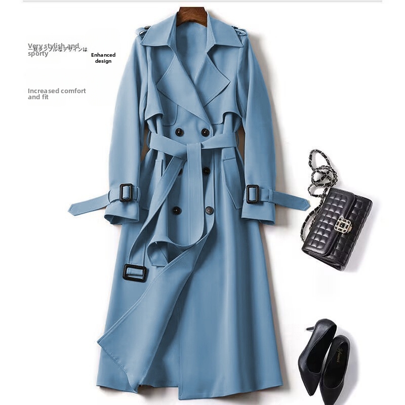 Trench classico da donna – Cappotto in stile britannico lungo fino al ginocchio con fodera a quadri (kaki/nero/blu navy/blu polvere/crema/rosso/verde, taglie S-3XL)_voghion.com