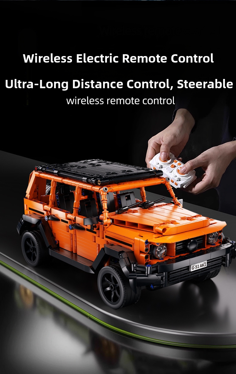 Jeu de construction de véhicule tout-terrain orange compatible, jouet éducatif de course automobile pour garçons, cadeau d'anniversaire idéal._voghion.com