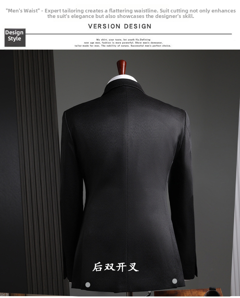 Men's Double Breasted Formal Suit Peak Lapel Two Piece Set_voghion.com