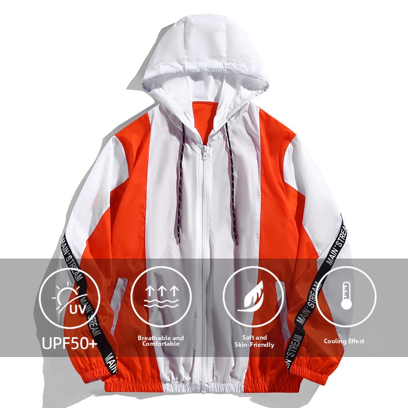 Roupa masculina de secagem rápida com estampa e proteção solar, ideal para esportes ao ar livre, pesca e outras atividades ao ar livre. Confortável para a pele. Tecido fino._voghion.com