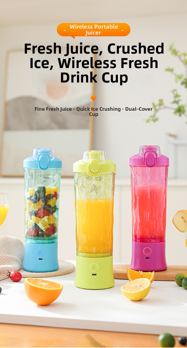 Portable Juicer Blender Cordless Rechargeable Smoothie Maker_voghion.com