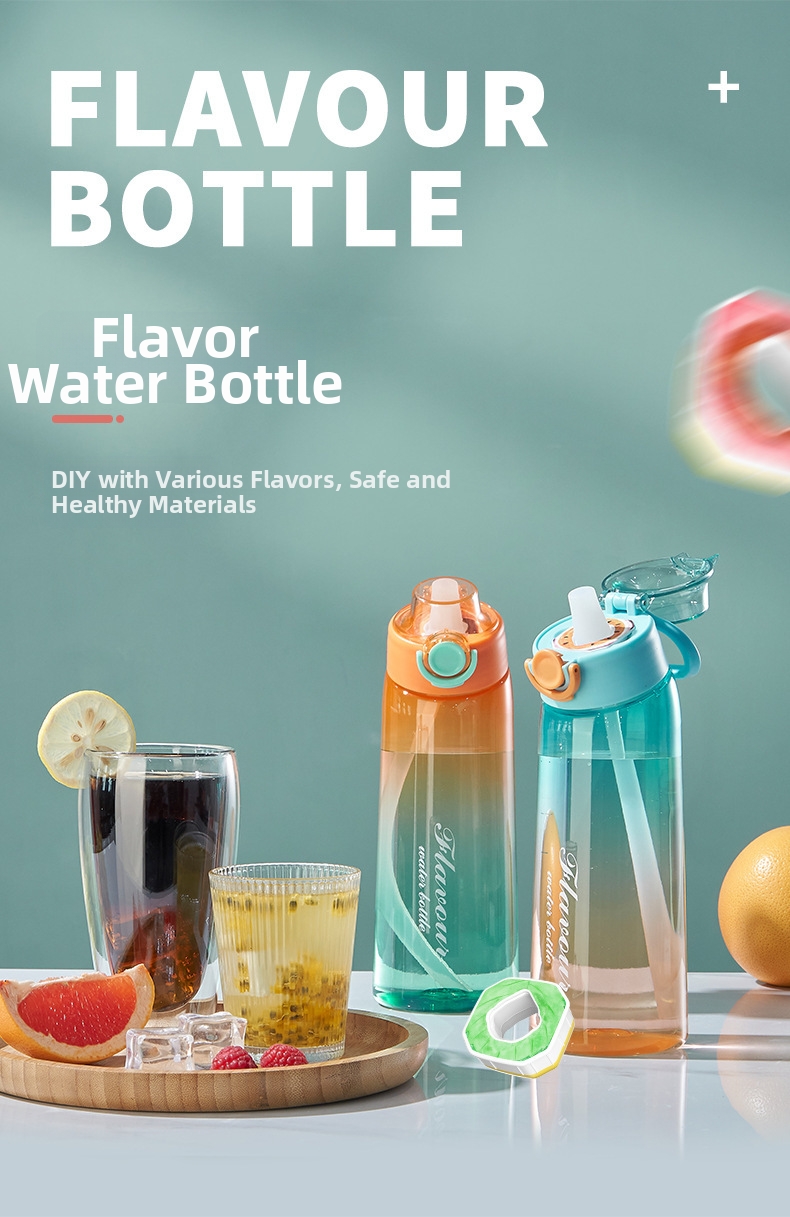 Scented Water Bottle With Fruit Gradient Colour And Tilted Neck_voghion.com