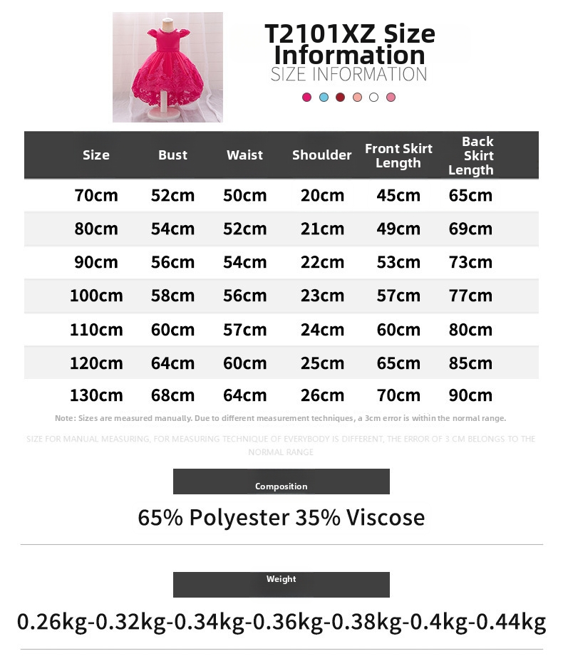 Prinsessklänning för flickor med tyllkjol till födelsedagen_voghion.com