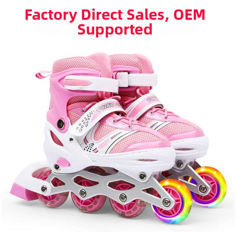 Children's Roller Skates Boys And Girls Four-Wheeled PVC Single Flash Design Adult Sports Outdoor_voghion.com
